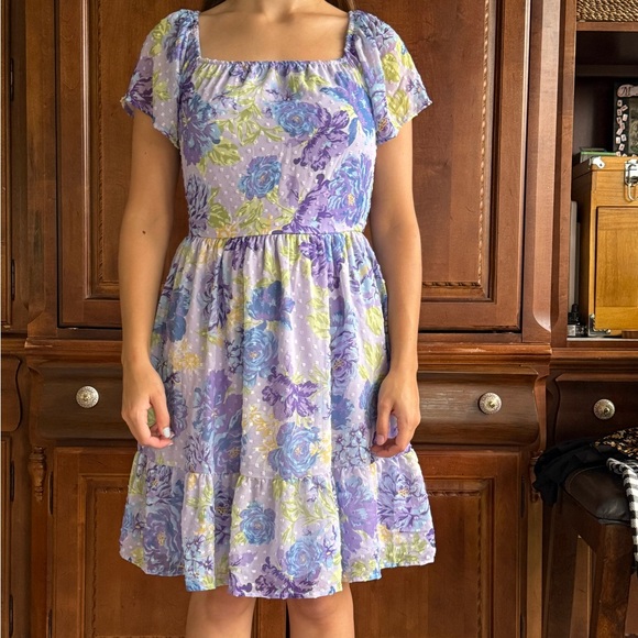 Place Lavender and Sky Blue Floral Dress - Picture 1 of 3